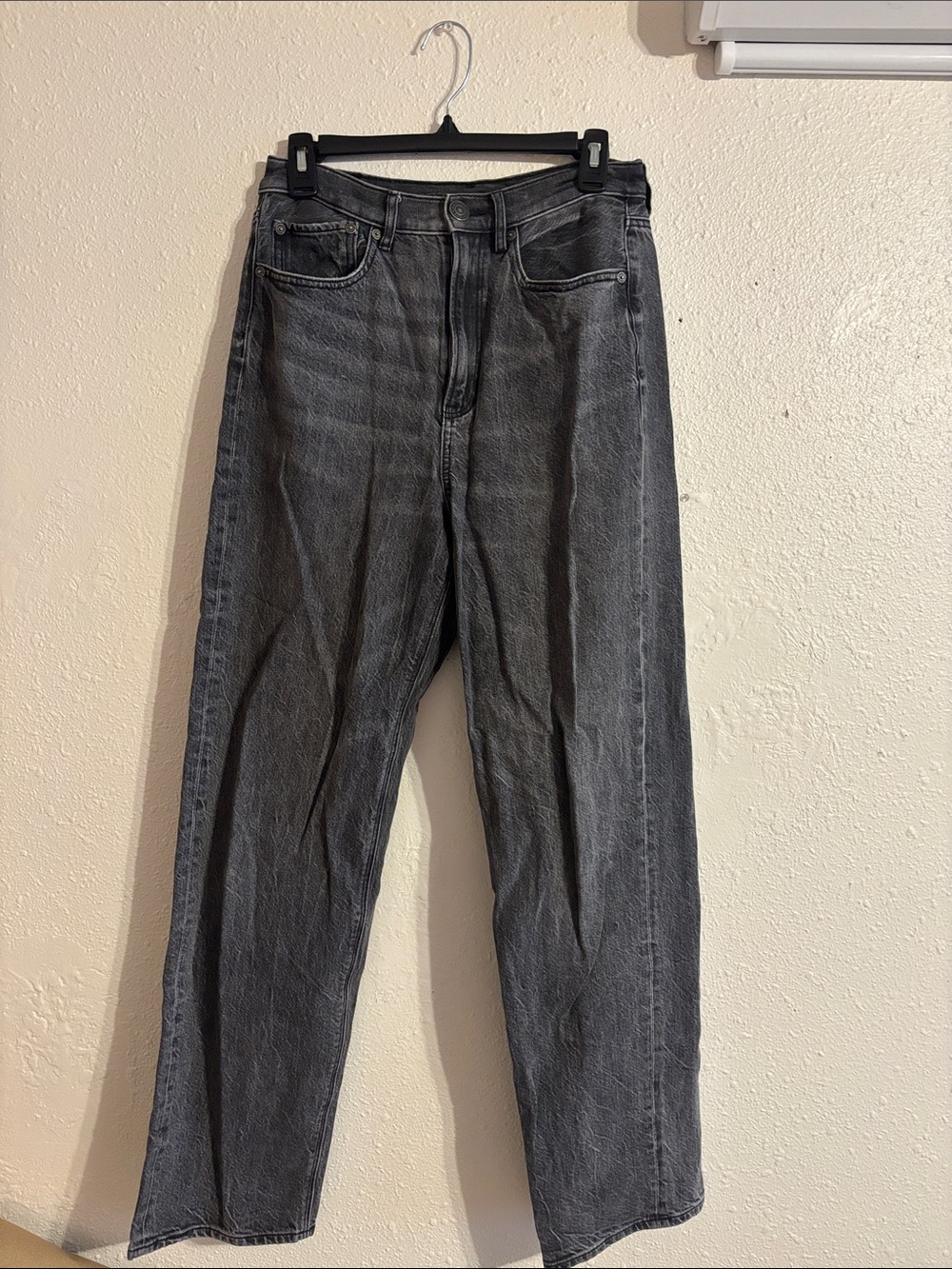 Women’s Washed Grey Straight Jeans